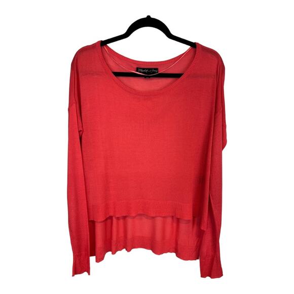 Elizabeth and James Tigerlily High Low Knit Boatneck oversized Sweater - Picture 8 of 13